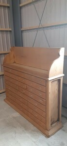 北海道　木製収納チェスト 無垢材 カントリー 天然木　アンティーク　ビンテージ　古い家具　シャビー　DIY