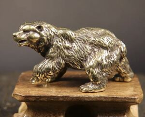 銅製 ヒグマ インテリア オブジェ 置物 小物 アンティーク 装飾 ミニチュア 真鍮 ブロンズ 雑貨 日熊 熊 クマ ベアー 2786