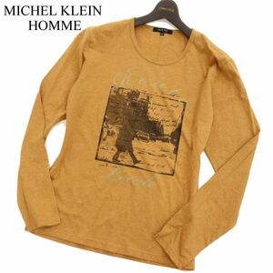 MICHEL KLEIN HOMME ミッシェルクラン オム グラフィック プリント★ 長袖 カットソー ロンTシャツ Sz.50　メンズ　C4T00582_1#F