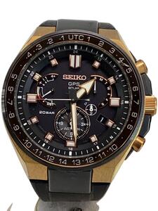 SEIKO◆ソーラー腕時計/アナログ/ラバー/BLK/8X53-0BB0-2