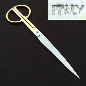 鋏 ITALY ゴールドカラー 紙用ハサミ スタイリッシュ 全長約235㎜ はさみ ハサミ 文房具　 【1683】