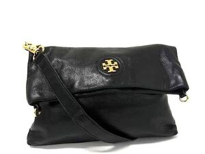 1円 TORY BURCH トリーバーチ レザー 2WAY クロスボディ ショルダーバッグ クラッチ セカンドバッグ 斜め掛けかばん ブラック系 FF5069