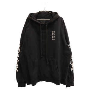 CHROME HEARTS クロムハーツ SWTSHRT PLVR アームロゴプリントプルオーバーパーカー ブラック/ホワイト