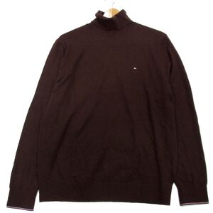 美品■TOMMY HILFIGER ハイゲージニット ハイネックセーター 秋冬物 メンズ トミーヒルフィガー 1円スタート