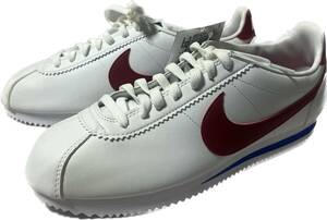 未使用品 17年 NIKE 807471-103 WMNS CLASSIC CORTEZ LEATHER ナイキ ウィメンズ コルテッツ レザー 白/赤 US11.5 28.5㎝