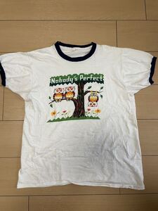 70sUSA製☆染み込みプリント☆トリムTシャツ☆美品☆リンガー☆コットン100☆ビンテージ☆アメカジ☆オアシス☆モッズ☆ビートルズ