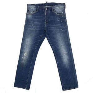 【美品】イタリア製 DSQUARED2 COOL GUY JEAN ディースクエアード ストレッチ スリムジーンズ 46 ダメージ ペンキペイント デニムパンツ