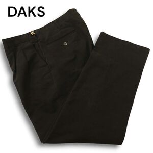 DAKS ダックス 秋冬 ロゴ刺繍★ 2タック入り スラックス パンツ Sz.88　メンズ 黒 日本製　A4B04906_A#Q