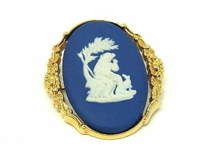 ■極美品■ WEDGWOOD ウェッジウッド ジャスパー ピンブローチ ピンバッジ レディース ゴールド系 DE5594