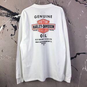 ハーレーダビッドソン Tシャツ 白 ホワイト ツーリング プリント XL プリントTシャツ 送料無料 