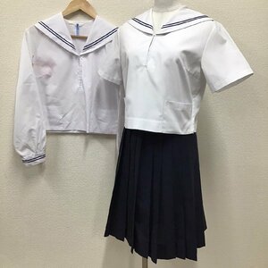 (Y)O777 (中古) 山形県 天童市立 第二中学校 (旧制服)セーラー服 3点セット /160A/セーラー/スカート/合服/半袖/夏服/制服/学生服/女子学生