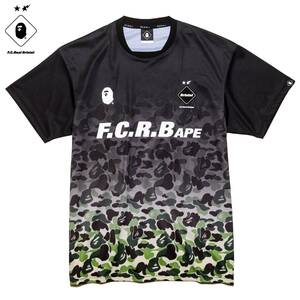 【週末クーポン1500円OFF】新品 BAPE×FCRB GAME SHIRT 黒 FC REAL BRISTOL F.C.R.B. エイプ 