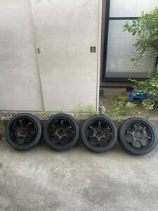 5ZIGEN ホイールタイヤセット 中古 15インチ5.5J ＋38 PCD100 ハンコックタイヤ 165/50R15