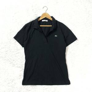 LACOSTE ラコステ 半袖ポロシャツ ブラック 黒 コットン シェイプ 40 YA6352