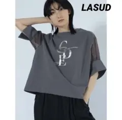 ヤマダヤ【LASUD】袖シアーロゴTEE