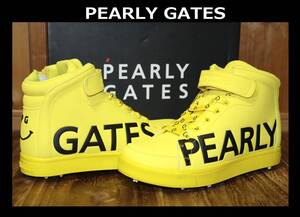 送料無料 特価即決【未使用】 PEARLY GATES ★ ロゴ ミドルカット ゴルフシューズ (23.5cm) ★ パーリーゲイツ 税込定価3万5200円 