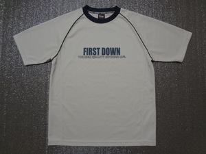 白L FIRST DOWNファーストダウン 厚手 トレーニングシャツ ホワイト グレー Lサイズ 半袖Tシャツ アウトドアウエア スポーツ キャンプ 登山