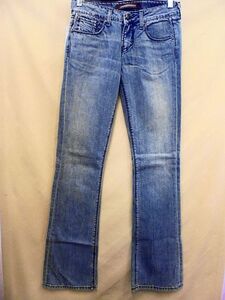 s24 定価￥29,190 アメリカ製 未使用 YANUK ヤヌーク ジーンズ size26 ブーツカット フレア ローライズ デニム ダメージ加工 アウトレット