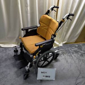 (WC-11862)【中古】松永製作所　ネクストコア・くるり NEXT-81B 介助式車椅子