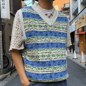 TTT MSW 23SS Graffiti Knit Vestニットベスト 8069000114577