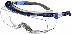 [山本光学] YAMAMOTO SN-770 オーバーグラス 保護めがね 上部クッションバー&ノーズパッド付き 眼鏡併用可 ブルー