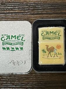 zippo CAMEL NUTTY MENTHOL KING SIZE キャメル 砂漠 ピラミッド 2007年製 限定品 特殊加工品 デットストック 専用缶ケース 保証書