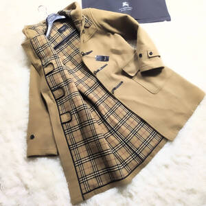 極美品XL LL!BURBERRY BLACKLABEL ロングマリンダッフルコート XXL~XL ノバチェック キャメルブラウン ブラレ バーバリーブラックレーベル