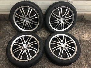 軽自動車用 社外アルミホイール 5J 15インチ PCD100 ET45 4穴 タイヤ BRIDGESTONE NEXTRY 165/50/15 22年製造