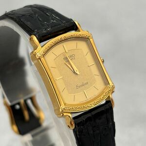 1円スタート SEIKO セイコー exceline エクセリーヌ 8420-6140 14K GOLD クォーツ quartz 腕時計 レディース １スタ ブランド 稼働品