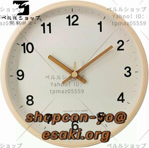 掛け時計 壁掛け時計 シンプル おしゃれ 北欧 静音 木製 かわいい 円形 壁掛け 時計 ガラスミラー 12インチ 白い