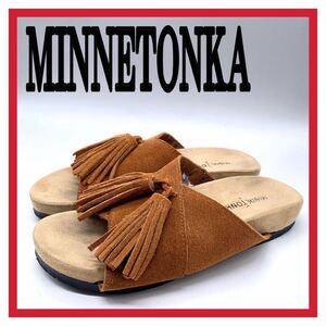 レディース MINNETONKA [ミネトンカ] 799861 MILA ミラ タッセル コンフォートサンダル フラット スエード ブラウン 茶 US6 23cm シューズ