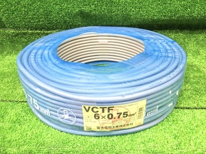 未使用品 富士電線 FUJI ビニルキャップタイヤ丸形コード VCTF 6×0.75mm 灰 100m ※2024年製