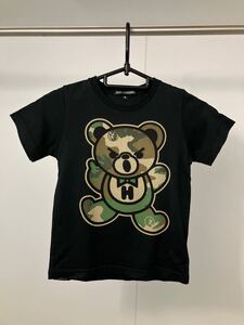 ジョーイヒステリック ヒステリックミニ 迷彩ベアちゃん半袖Tシャツ 黒 Mサイズ 120 美品【兄弟コーデ可能】