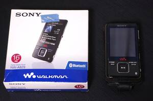 美品 SONY WALKMAN ウォークマン Aシリーズ NW-A829 16GB ブラック 付属品あり・純正本革ケース CKL-NWA820・互換 交換バッテリー付属