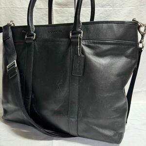 極美品 A4 COACH コーチ トートバッグ メトロポリタン レザー 本革 肩掛け 大容量 ショルダーバッグ 2way メンズ ビジネスバッグ 通勤