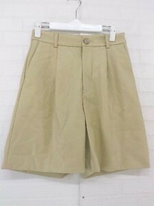 ◇ ◎ Ray BEAMS レイ ビームス フェイクレザー ショートパンツ サイズ0 ベージュ レディース P