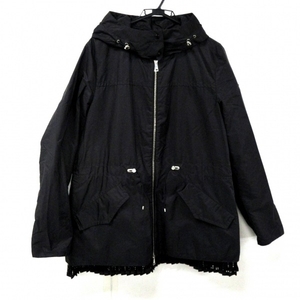 モンクレール MONCLER サイズ5 XS H10931A00116 54155 BAABA(バアバ) 黒 レディース 長袖/プリーツ/カットワークレース/春/秋 美品 コート