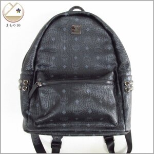 ★着物10★ 1円 MCM エムシーエム レザー スタッズ リュックサック 黒 レディース ブランド品 [同梱可] ☆☆☆☆