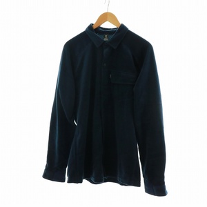 ホグロフス HAGLOFS Tajga LS Shirt シャツ 長袖 ステンカラー マイクロフリース 切替 L 紺 ネイビー ■GY22 /MQ メンズ