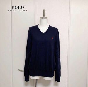 RALPH LAUREN ラルフローレン　メリノ　ウール　ニット　セーター　ネイビー　XL