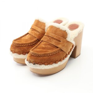 クロエ Joy clogs ブランドオフ Chloe ムートン サンダル 中古 レディース