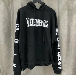 VETEMENTS ヴェトモンス ウェットプルパーカ パーカ ブラック 中古 Ｍ TJ 1