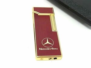 ■美品■ Mercedes Benz メルセデスベンツ 高級ガスライター ローラーガスライター 喫煙グッズ 喫煙具 レッド系×ゴールド系 DD7190