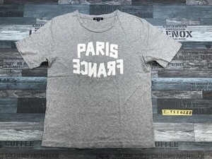 ABAHOUSE アバハウス メンズ PARIS FRANCE プリント 半袖Tシャツ 2 杢グレー