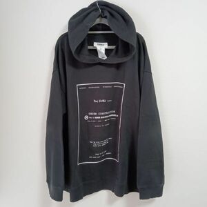 MM6 MAISON MARGIELA エムエムシックス メゾンマルジェラ UNDER CONSTRUCTION スウェットパーカー L コットン ブラック 18AWサイドスリット