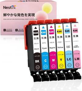 Nestink KAK-6CL エプソン用 6色セットクカートリッジインクEpson 用対応互換インク EP-717A EP-817A 残量表示機能付