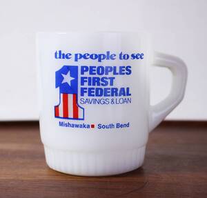 【送料無料】美品! ▼ ファイヤーキング ピープルズ ファースト フェデラル マグカップ Peoples First Federal 銀行 星条旗 バンク 銀行