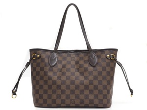 A25-91【中古品】LOUIS VUITTON ルイヴィトン N41359 ネヴァーフルPM ダミエ エベヌ トートバッグ ハンドバッグ レディース ポーチ欠品