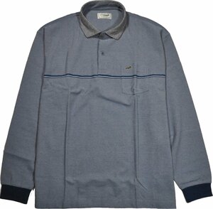 [クロコダイル] ポロシャツ 衿切り替え 長袖 大きいサイズ QUICK DRY 3Lサイズ 2青 1002-03200
