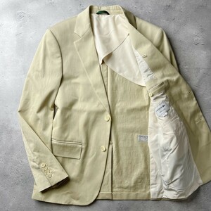 完売品 未使用級 57,200円 LACOSTE ラコステ VH8941 コットン リネン テーラード ジャケット メンズ 50 (L) / ベージュ ビジネス 快適